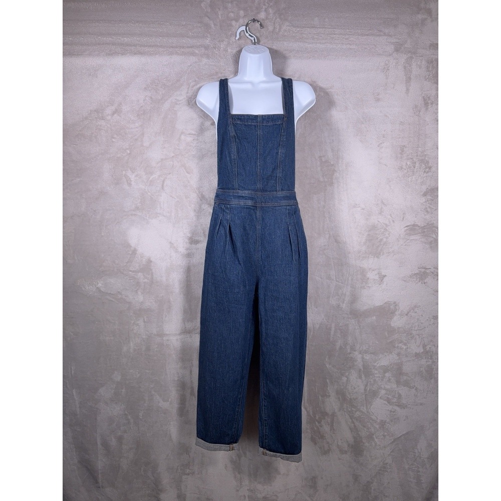 Madewell Denim Overalls Womens Size 2 Blue Wide Leg Bib Jumpsuit Utility